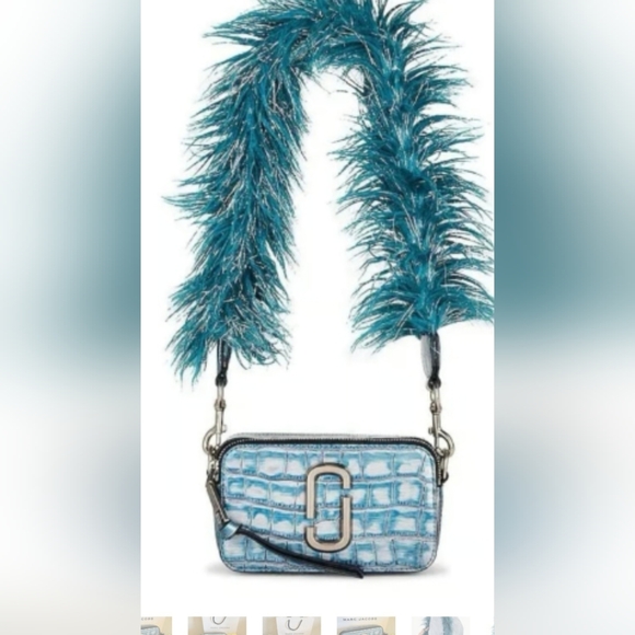 Marc Jacobs Handbags - **NWT** Marc Jacobs Teal Crossbody Bag with Feather Strap